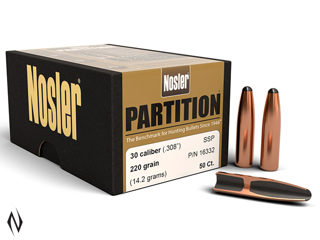 NOSLER 308 220GR SEMI-SPITZER PARTITION 50PK Image