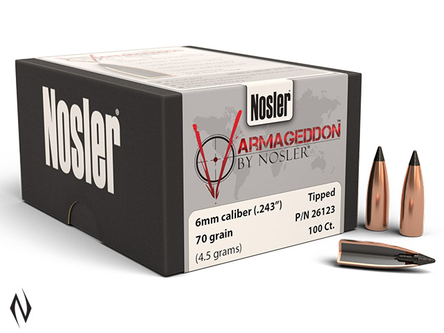 NOSLER 243 70GR TIP VARMAGEDDON 100PK Image