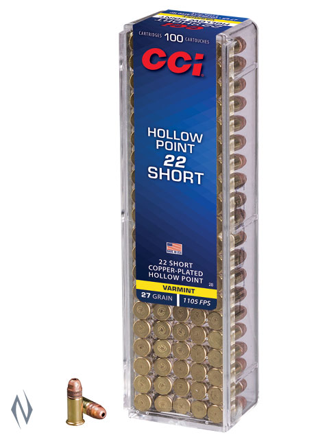 CCI 22 SHORT 27GR CPHP 100 PK 1105FPS Image