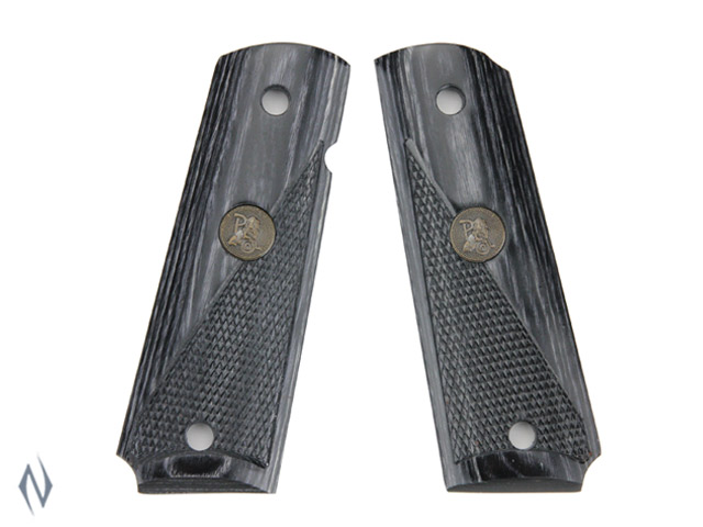 PACHMAYR RENEGADE LAMINATED GRIPS 1911 HALF CHECKERED CHARCOAL Image