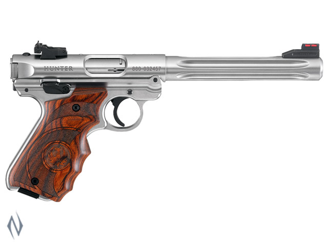 RUGER MKIV 22LR HUNTER STAINLESS + TARGET GRIPS 174MM Image