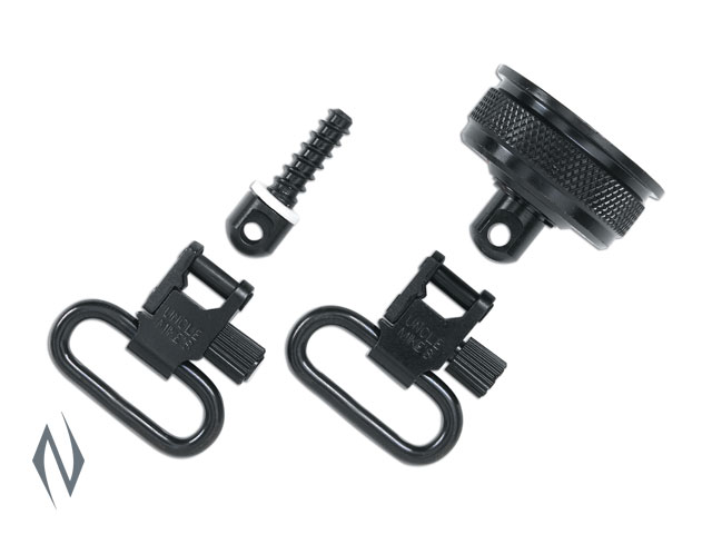 UNCLE MIKES SWIVELS QD BRN-BPS / A5 BLUED 1" MAG CAP SET Image