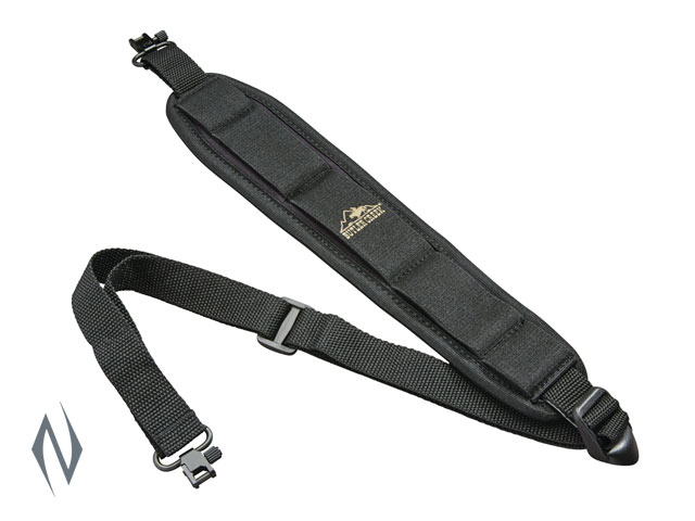 BUTLER CREEK COMFORT STRETCH BLACK RIFLE SLING + SWIVELS Image