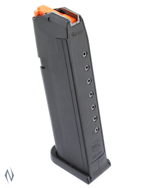GLOCK MAGAZINE MODEL 17 34 9MM 10 RD GEN 5 ORANGE FOLLOWER Image