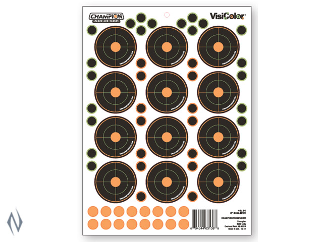 CHAMPION TARGET VISICOLOR ADHESIVE BULLSEYE 2" 5 PACK + PATCHES Image