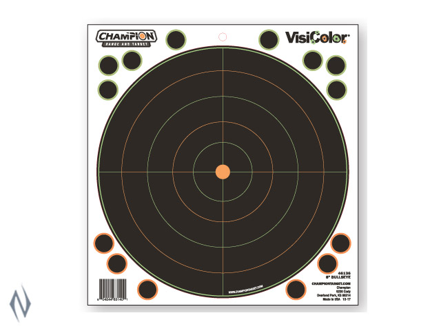CHAMPION TARGET VISICOLOR ADHESIVE BULLSEYE 8" 5 PACK + PATCHES Image