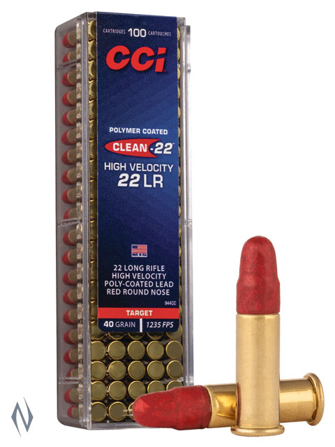 CCI 22LR CLEAN-22 RED 40GR HV TARGET LRN 100 PK 1235FPS Image