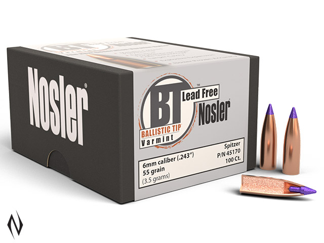 NOSLER 243 55GR BALLISTIC TIP LEAD FREE 100PK Image