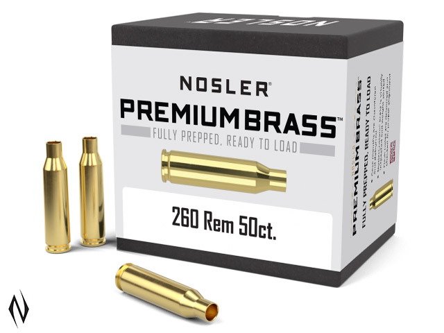 NOSLER CUSTOM BRASS 260 REM 50PK Image