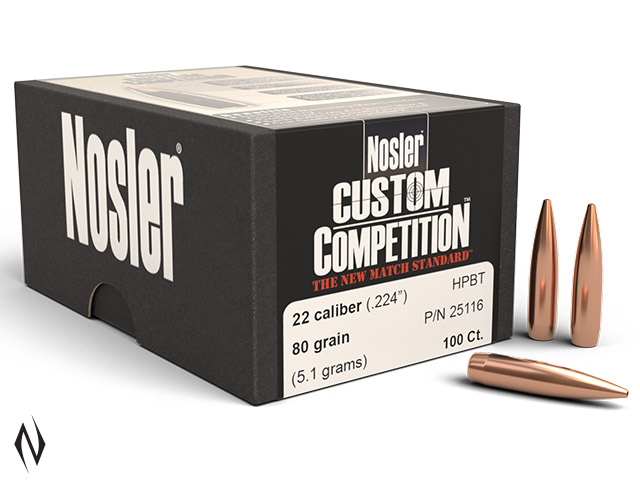 NOSLER 224 80GR HPBT CUSTOM COMP 100PK Image